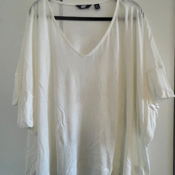 Lands End Oversized White linen T-Shirt - Picture 1 of 4